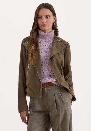 GOAT-SUEDE MOTO JACKET - Leren jas - taupe brown