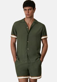 Reiss REGULAR FIT - VALBONNE CHÉ STRIPE-CUFF - Ing - pine green