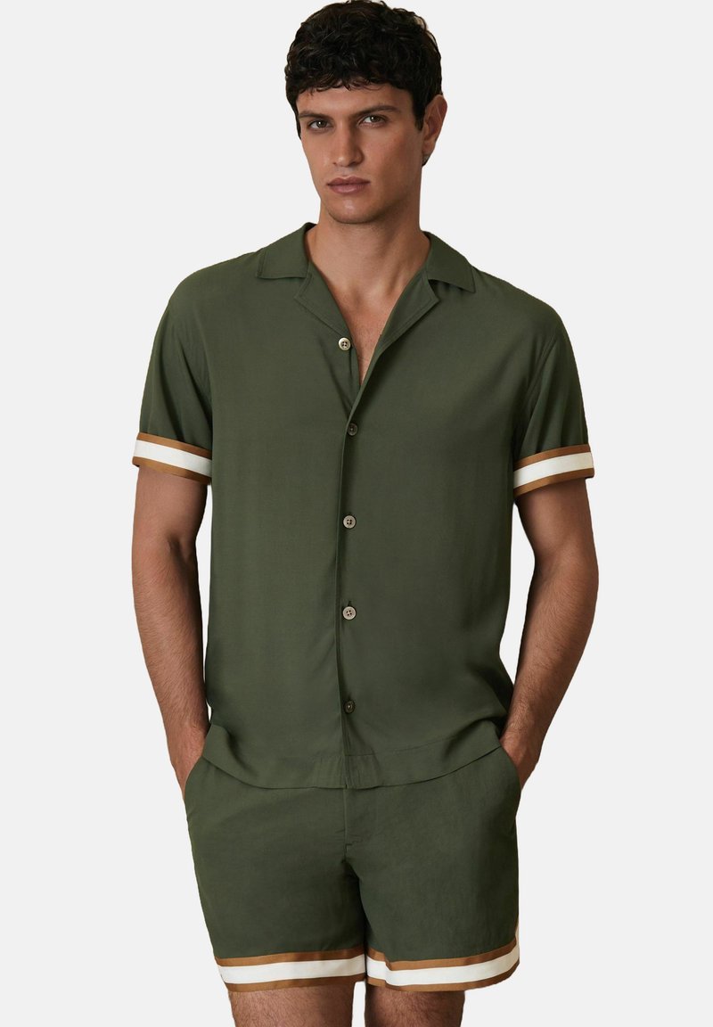 Reiss REGULAR FIT - VALBONNE CHÉ STRIPE-CUFF - Ing - pine green
