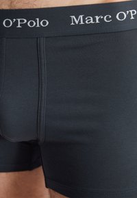 Černé boxerky vyrobené z měkkého, elastického materiálu s hladkým povrchem. Mají šedý elastický pas s logem "Marc O'Polo".