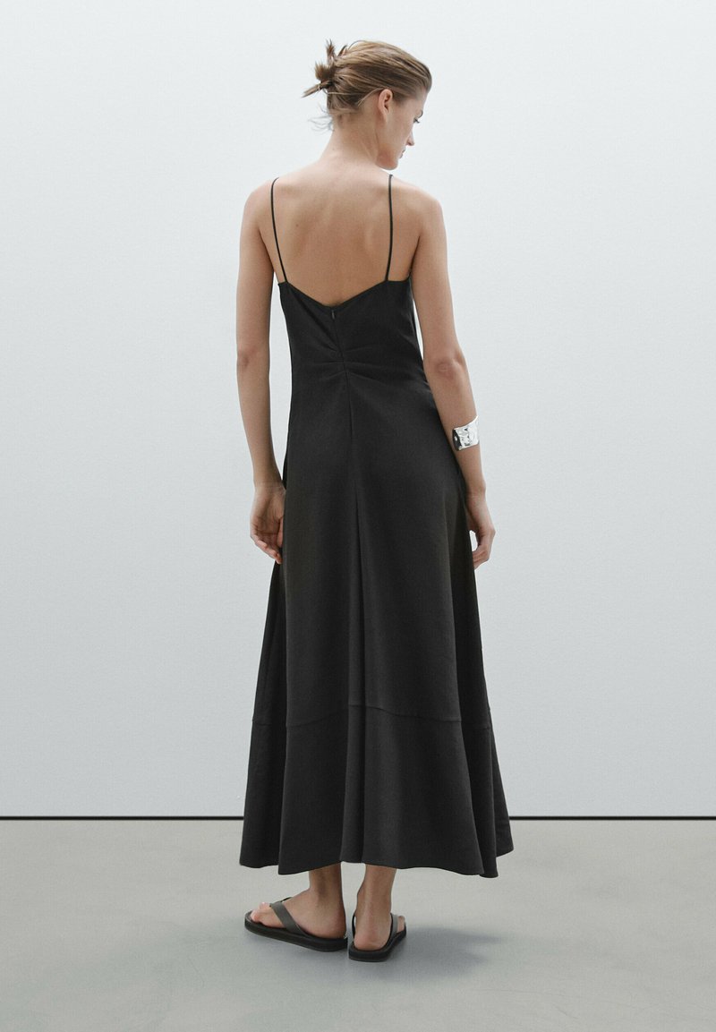 chinese dress ladies Massimo Dutti Vintage Black Maxi Dress UK 16 US 12 EU 44 IT 48