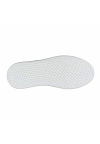 Insole bianca per scarpe da ginnastica con superficie testurizzata e piccoli motivi a diamante, progettata per grip e comfort. Bordi arrotondati e contorni lisci.