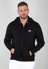 Alpha Industries - BASIC HOODY  - Felpa con zip - black Immagine in miniatura 1