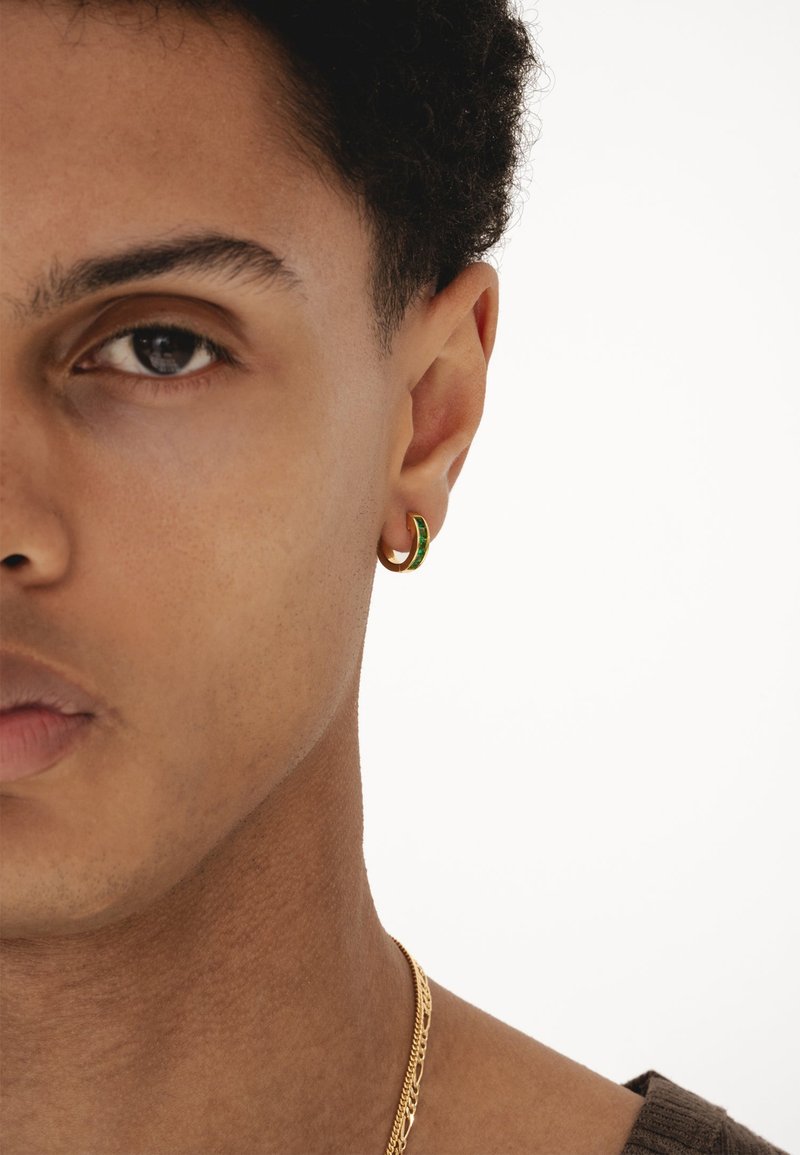 Common Lines BAGUETTE HOOP UNISEX - Single earring - goldfarben
