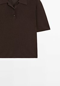 Massimo Dutti Polo shirt - mottled dark brown