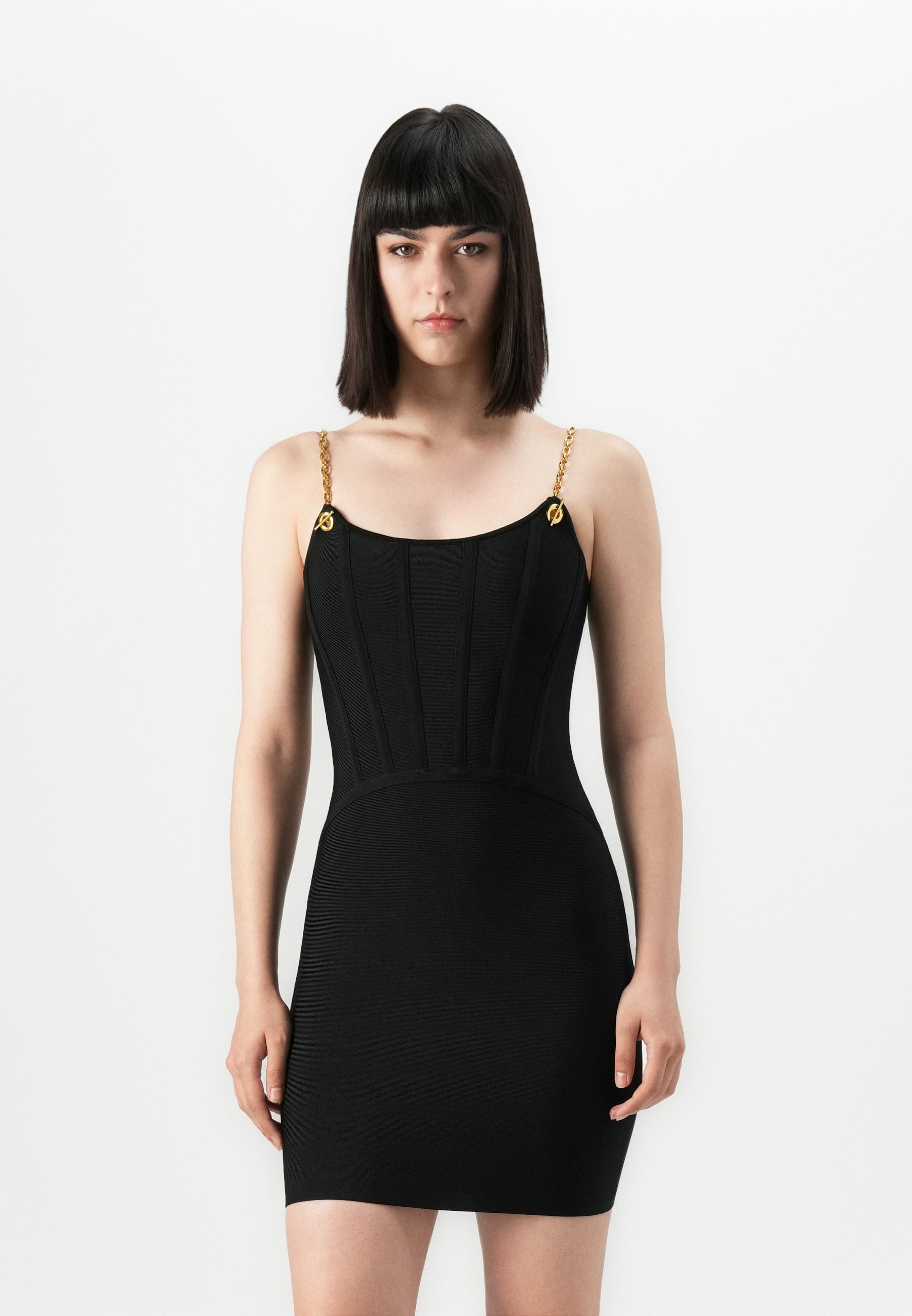 GUESS Ashti Ottoman Dress – Abito Donna Senza Maniche In Maglia Costinata, Scollo Quadrato, Vestibilità Aderente