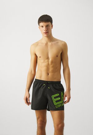 EA7 Emporio Armani, WATER LOGO - Shorts da mare - nero/fluo lime