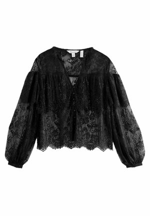 EMBELLISHED SHEER - REGULAR FIT - Skjortebluser - black