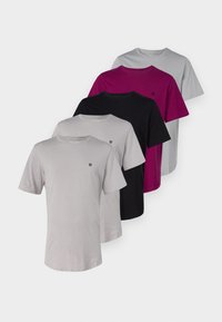 JPRBRODY TEE CREW 5 PACK - Paprasti marškinėliai - ash/black/alloy/magnetapurple