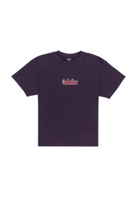 Lilla bomulds t-shirt med et lille flerfarvet grafisk tryk i midten. Klassisk crew neck-design med korte ærmer.
