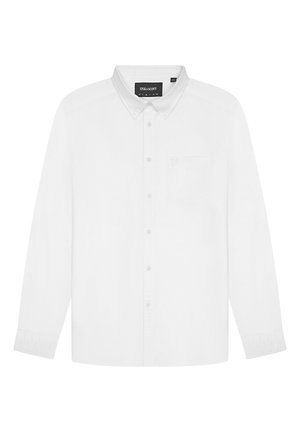 Witte lange mouwen overhemd met een boordkraag, een borstzak en een discreet merklogo. Gemaakt van gladde stof met een effen textuur.