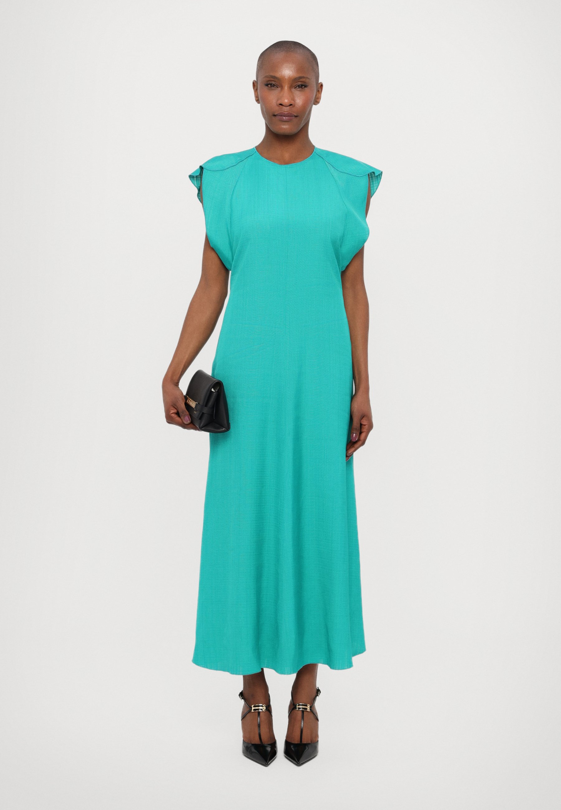 ワンピースその他 Victoria Beckham Petunia-coloured midi dress with ruffles Victoria Beckham Petunia-Coloured Midi Dress With Ruffles