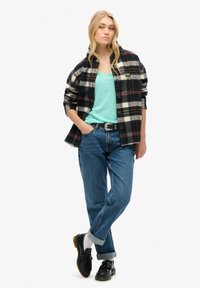 Superdry & Co EMBROIDERED V NECK  - T-shirt basic - fluro mint