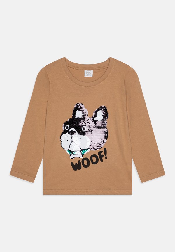 BULLDOG SEQUINS - Long sleeved top - light dusty beige