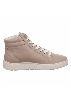 Enkellaarsjes met sleehak - beige