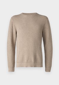 SLHROSS STRUCTURE CREW NECK - Pulover - oatmeal/greige