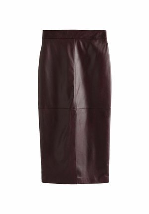 REGULAR FIT - Bőrszoknya - berry red