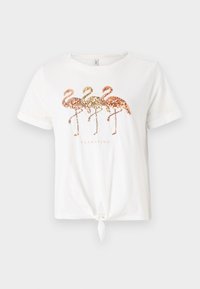 ONLDORA KNOT FOLD UP - T-shirts med print - cloud dancer