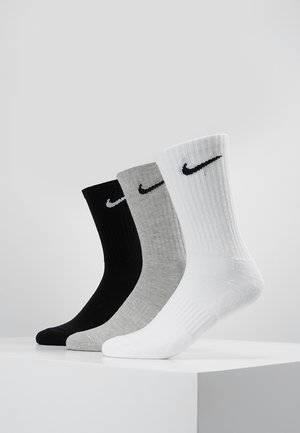 Nike Performance EVERYDAY CUSH CREW 3 PACK - Sportsstrømper - white black/dark grey heather black/black white