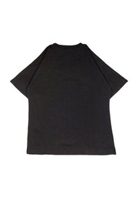 T-shirt nero a maniche corte con vestibilità comoda, realizzato in cotone, con scollo a girocollo e texture liscia. Senza motivi o grafiche.