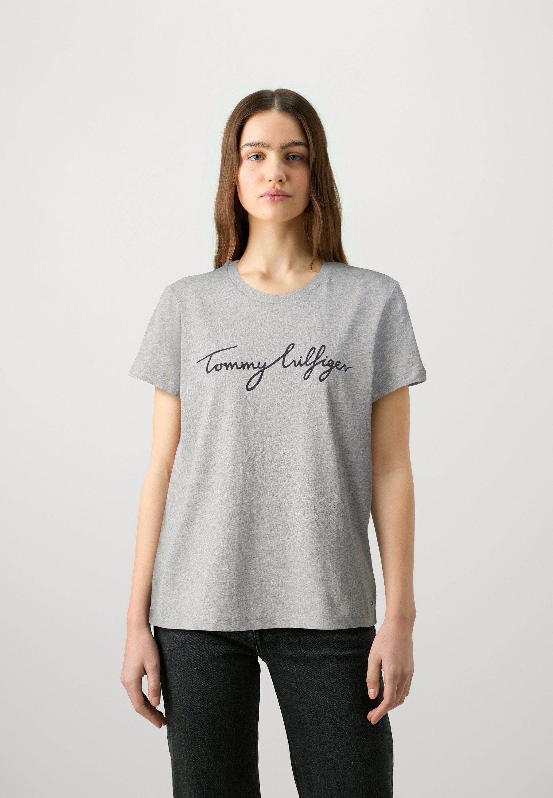 売れ筋商品|||トミー ヒルフィガー Tシャツ レディース トップス HERITAGE CREW NECK GRAPHIC TEE - Print T-shirt - light grey heather Tommy Hilfiger HERITAGE CREW NECK GRAPHIC TEE - Print T