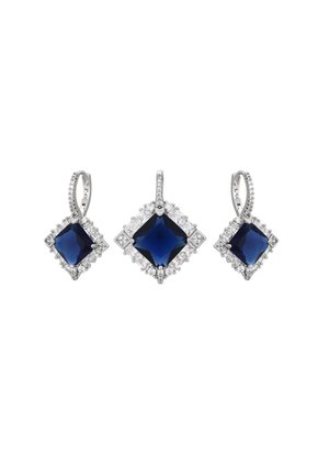 SET - Fülbevalók - silver navy