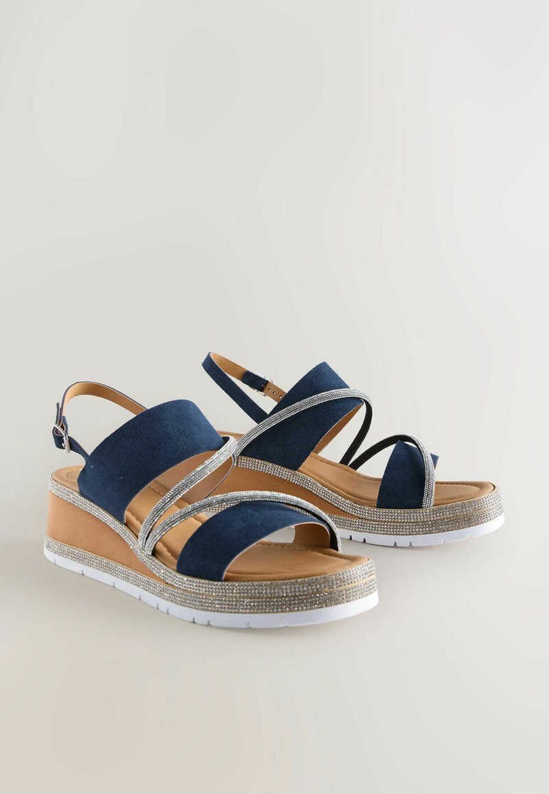 Next Wedge sandals - mottled blue - Zalando