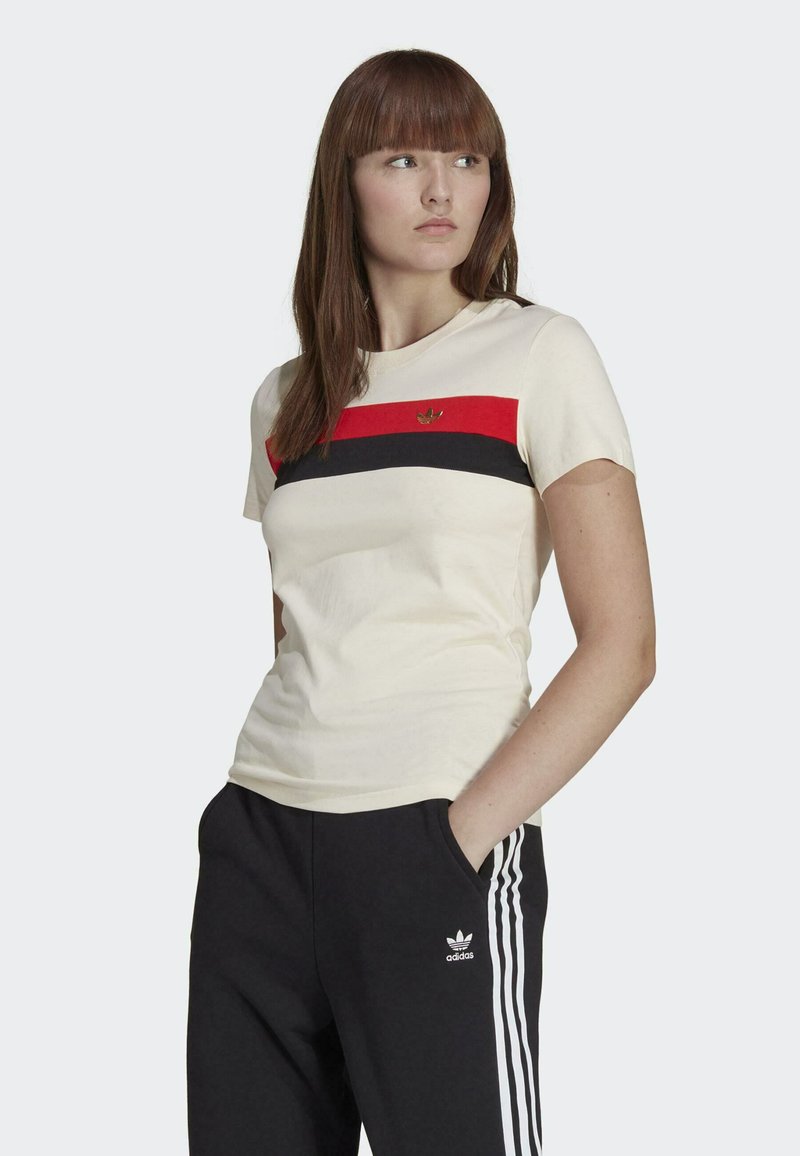 adidas Originals CHIC TEE - Marškinėliai su spaudiniu - beige