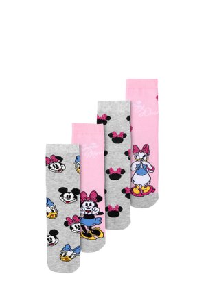 Disney, 4ER PACK DISNEY MINNIE MOUSE   DAISY DUCK SOCKEN SNEAKER SÖCKCHEN  - Socks - rosa grau