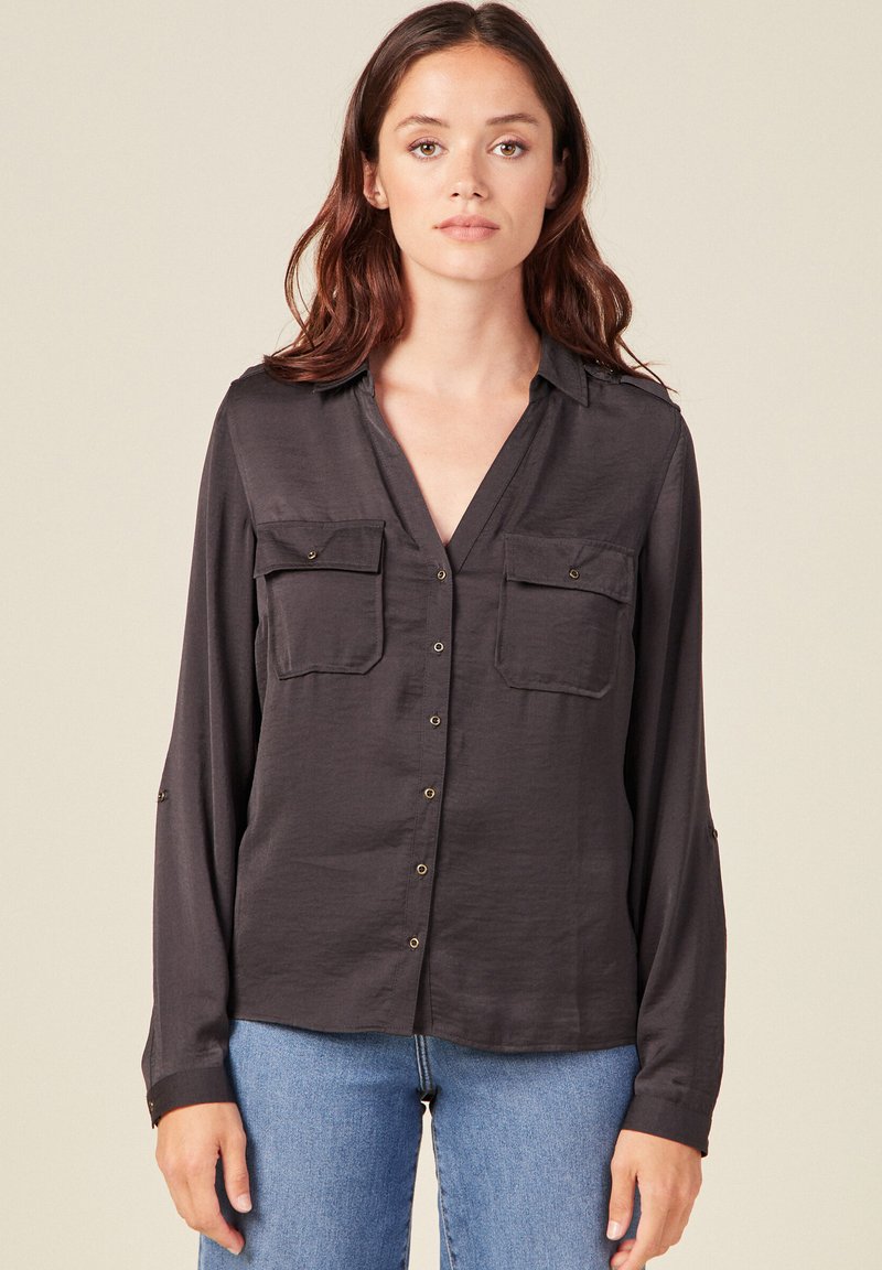 BONOBO Jeans - MIT LANGEN ÄRMELN - Overhemdblouse - gris foncé, Vergroten