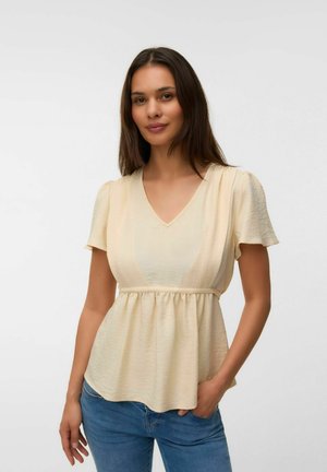 MAMALICIOUS TOP NORMAL GESCHNITTEN V-AUSSCHNITT TOP - Blouse - birch