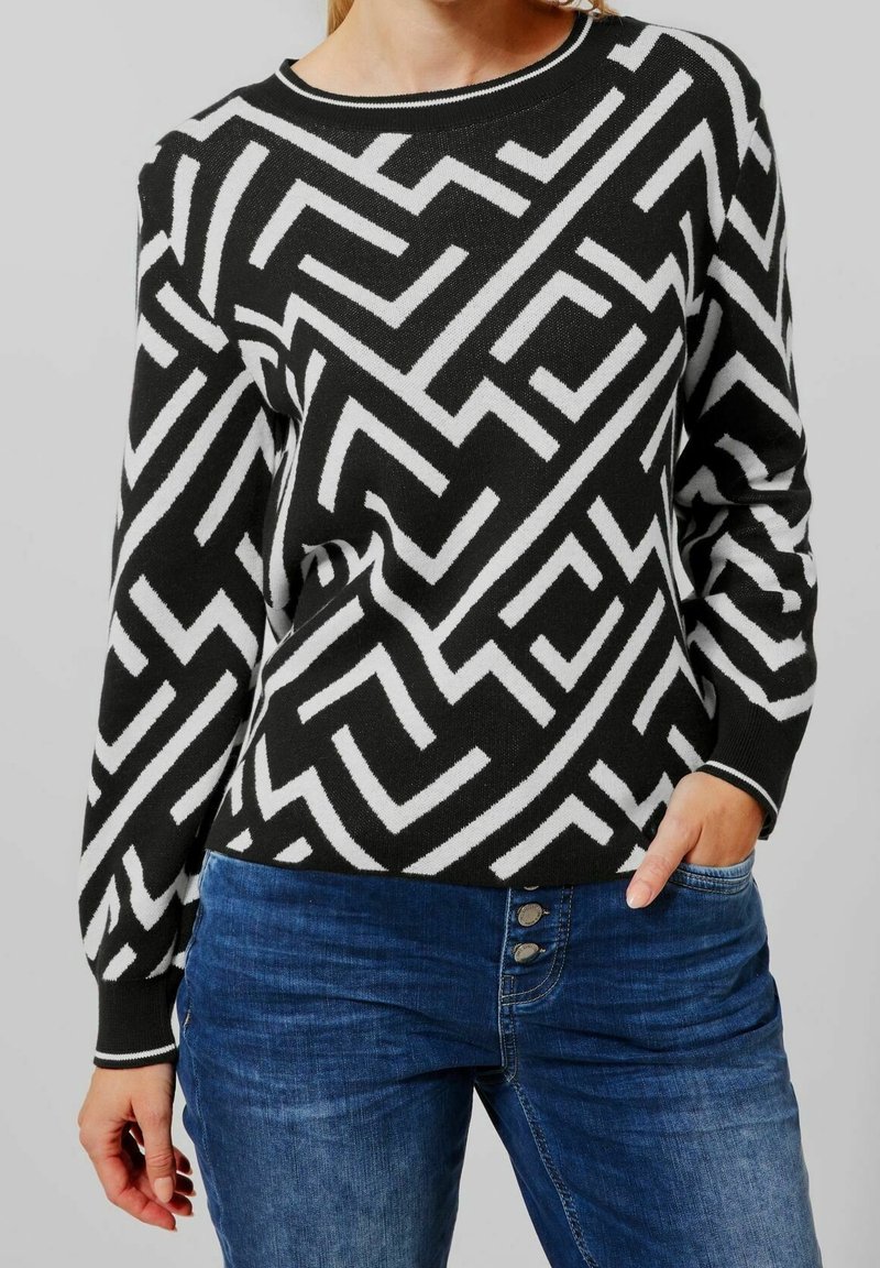 Street One Stickad tröja - black