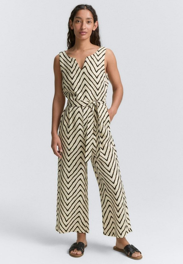 MIT ANTEIL - Jumpsuit - natural zig zag design