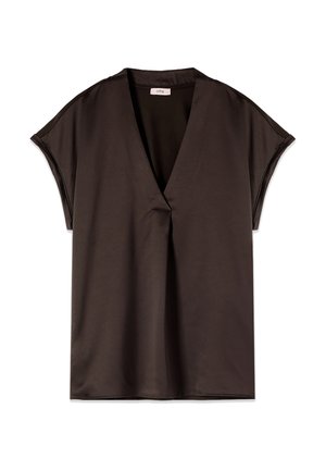 Oltre, T-SHIRT BIMATERICA SCOLLO A V - T-Shirt basic - marrone