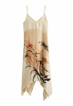 Next, REGULAR FIT - STRAPPY HANKY HEM MIDI SLIP DRESS - Maxi dress - peach placement floral