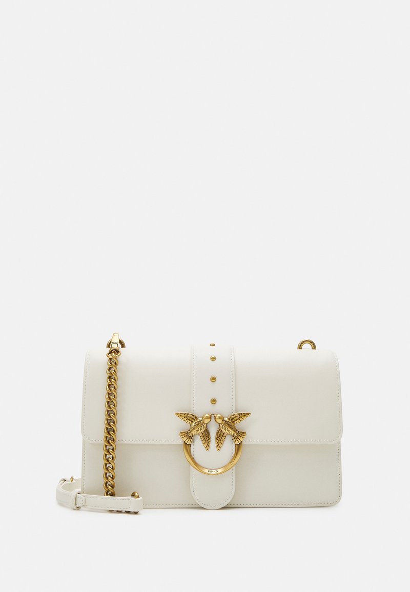 Pinko borsa a tracolla Love One Classic in pelle verde fango oro