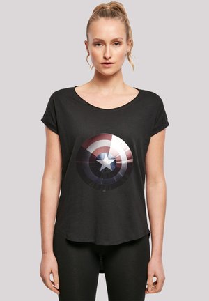 MARVEL CAPTAIN AMERICA SHIELD SHINY - T-shirt print - black