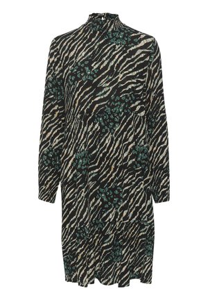 Kaffe KARINA AMBER  - Vapaa-ajan mekko - black   green animal print