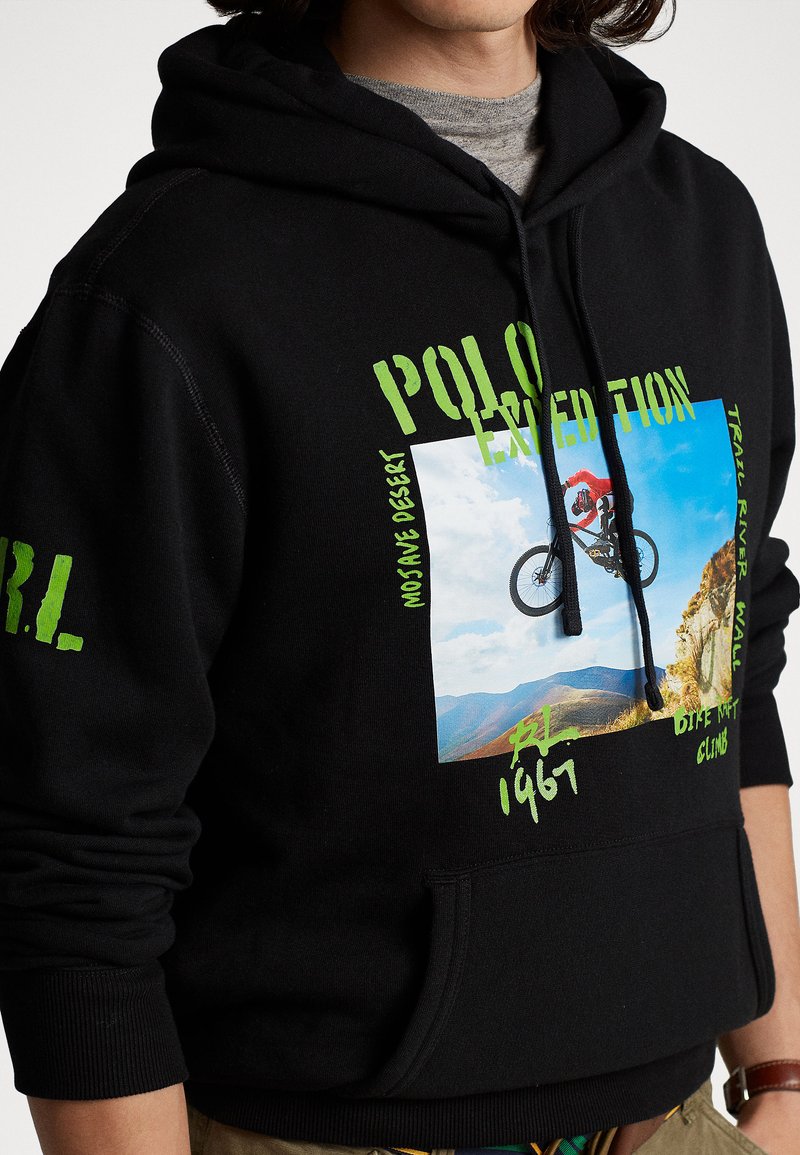 Polo Ralph Lauren FLEECE GRAPHIC HOODIE - Sweatshirt - black/noir -  ZALANDO.FR
