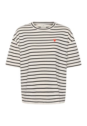 Kaffe, KAMINNA - T-shirt print - chalk black-red heart