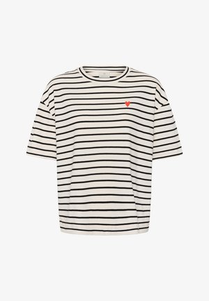 Kaffe, KAMINNA - T-shirt print - chalk black-red heart