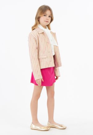 Light jacket - pink wollweisser streifen