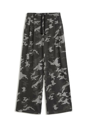 Bershka, PRINTED FLEECE TROUSERS - Pantalon de survêtement - dark grey