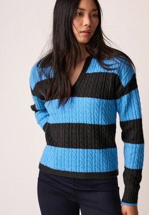 CABLE - REGULAR FIT - Pullover - blue stripe