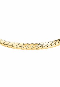 Bracciale in oro con anelli ovali interconnessi dalla superficie liscia e lucente, che mette in evidenza un design classico e massiccio.