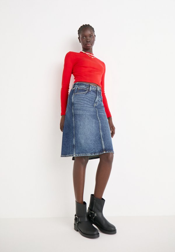 MIDI SKIRT - Denim skirt - dark glamour2