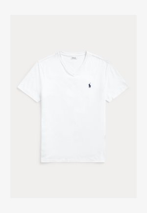 Polo Ralph Lauren CUSTOM SLIM FIT JERSEY V-NECK T-SHIRT - T-shirt basic - white