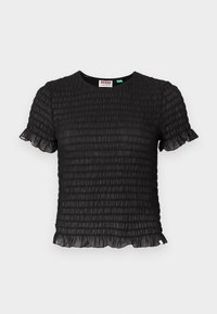 SMOCKED TEE - T-shirt basique - jet black
