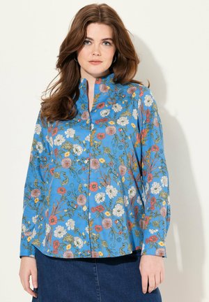 FLORAL GOBLET COLLAR LONG SLEEVE - Chemisier - light blue