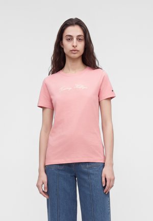 Tommy Hilfiger, SCRIPT - Обикновена тениска - carnation pink